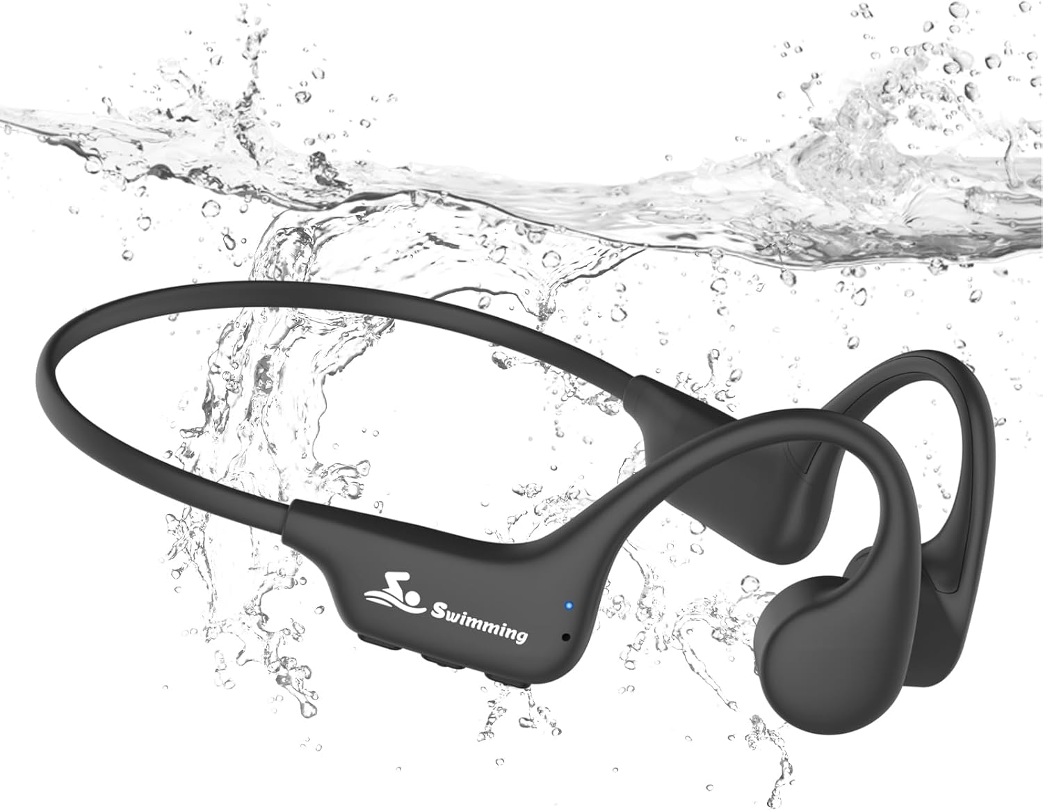 SANOTO Hoofdtelefoon, zwemmen, IPX8 waterdichte hoofdtelefoon, zwemmen, botgeluid, hoofdtelefoon Bluetooth 5.3, 32 GB, MP3, herinneringspunt, voor zwemmen, hardlopen, fietsen