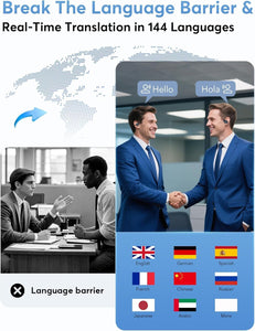 ANSTEN Auriculares Traductor en Tiempo Real, Auriculares Traductor Instantaneo de Voz con Traducción a 134 Idiomas, Audifonos Traductores de Idiomas para Viajar y Aprender