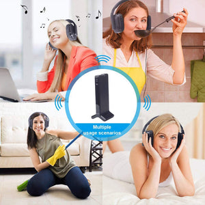 AS-D1 Wireless Headphones for Smart TV Watching with Transmitter Charging Dock, Digital Optical System, High Volume Headset Ideal for Seniors/Hearing Impaired, 100 Foot Wireless Range No Audio Delay