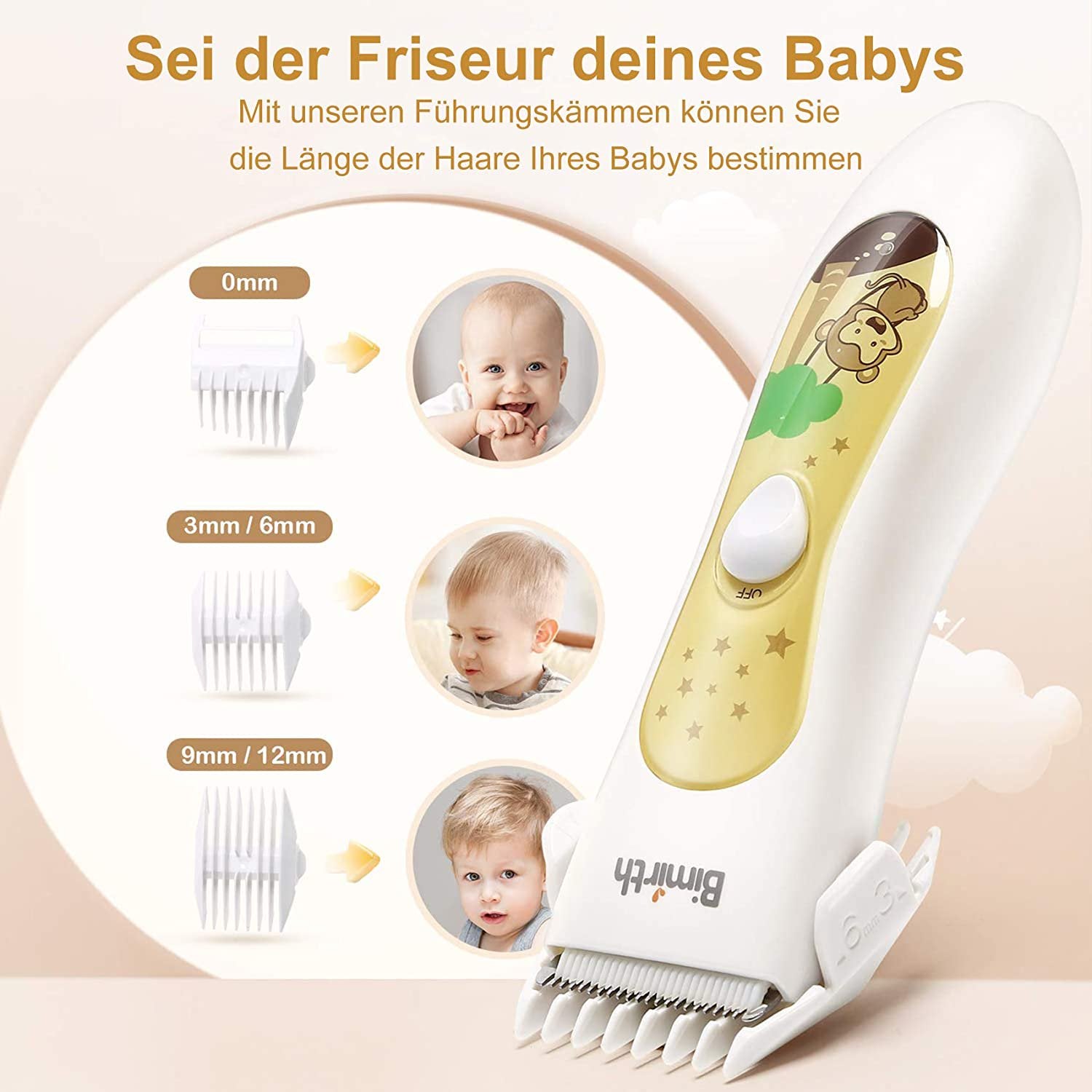 Kids Hair Clipper Electric Baby Hair Clipper Kits Waterproof Quiet Hair Trimmer Shaver for Babies Kids Toddler Boy Haircut Trimmer