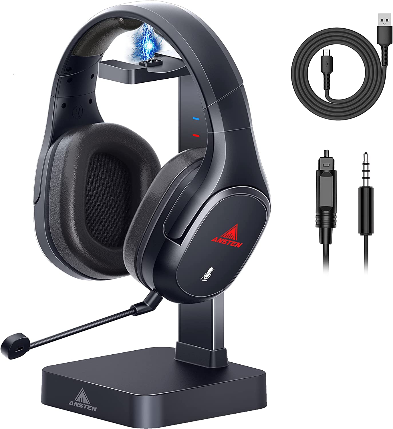 Wireless Gaming Headset for PC/PS4/PS5/Switch, Game Headphones Ansten TV