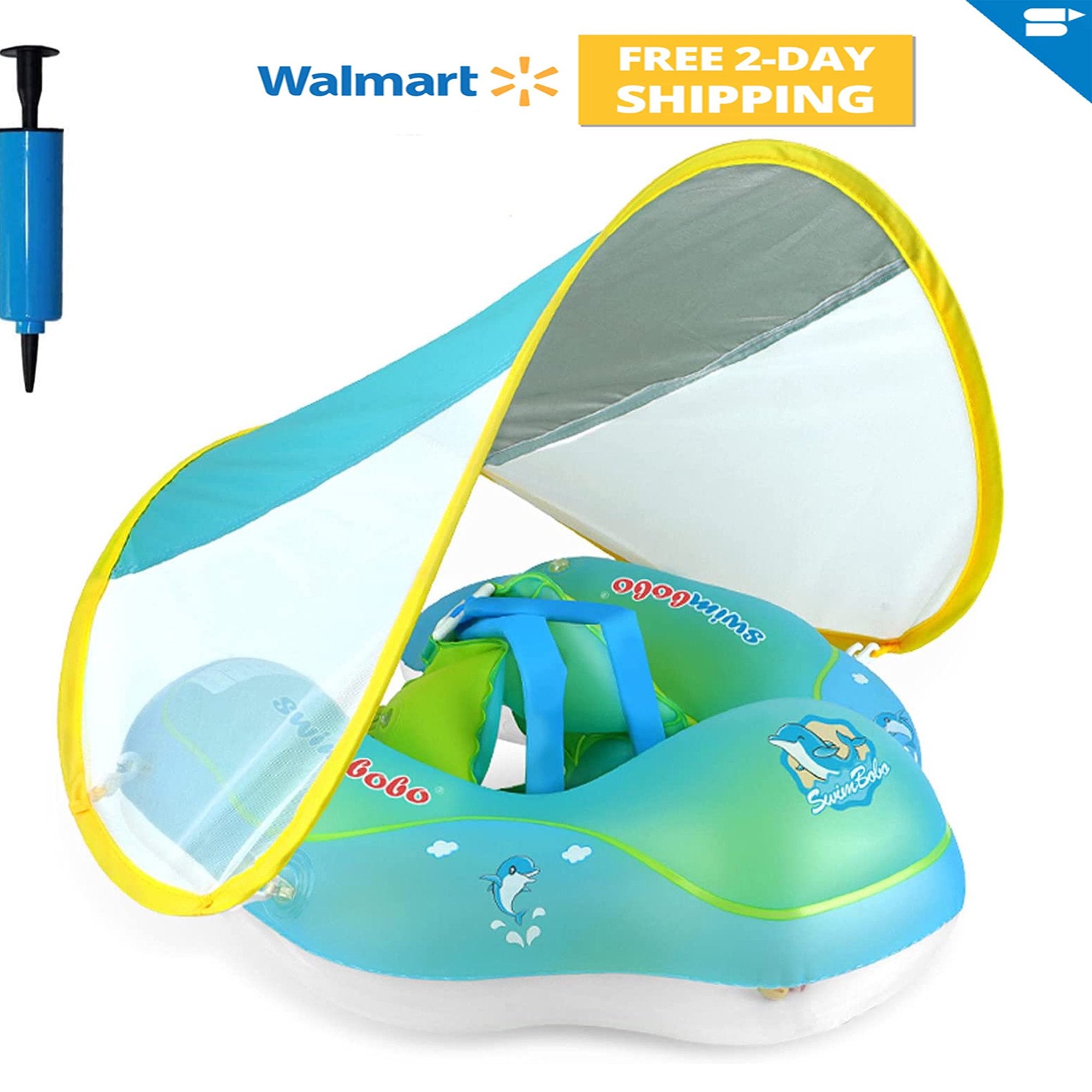 Baby Swimming Float Inflatable Baby Pool Float Ring Newest with Sun Pr Ansten TV Headphones