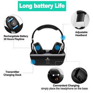 MONODEAL Wireless TV Headphones, Over Ear Headsets for MONODEAL Wireless TV Headphones, Over Ear Headsets for